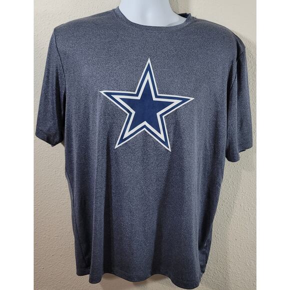 Dallas Cowboys Authentic Blue Heathered Star Logo Print Shirt Large Lightweight - Picture 1 of 3